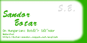 sandor botar business card